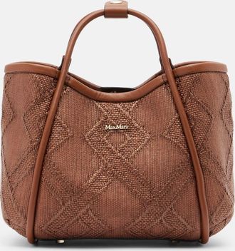 Max Mara Marin Small leather-trimmed top-handle bag
