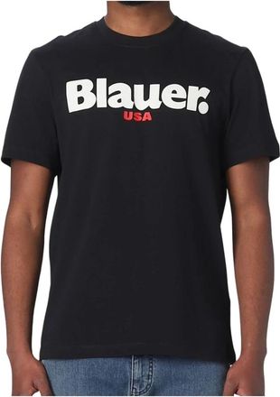 Blauer Zwart Maxi Logo T-shirt - Heren - T-shirts - Zwart - M - Katoen - Tops