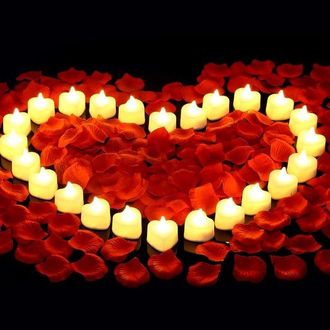 OEM 24 Velas Led Electr&oacute;nicas, Decoraci&oacute;n De La Escena, Un Arreglo Floral En Forma De Coraz&oacute;n Para El D&iacute;a De San Valent&iacute;n