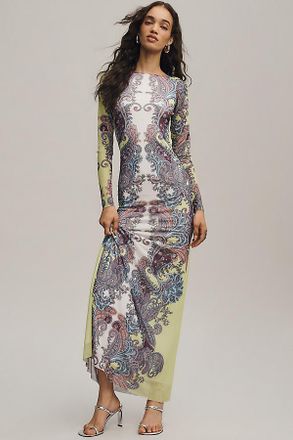 AFRM Boat-Neck Long-Sleeve Maxi Dress
