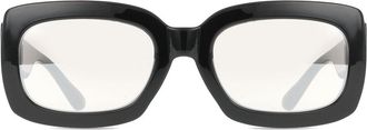 LMNT Sunglasses Rectangle Full Rim Plastic Mens Prescription Sunglasses Black Size 54 - LMNT