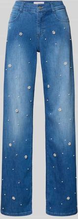 Angels Wide Fit Jeans mit Perlen- und Strasssteinbesatz in Hellblau, Gr&ouml;&szlig;e 34/30