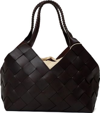 Dragon Diffusion Castello Handwoven Diagonal Leather Tote Bag