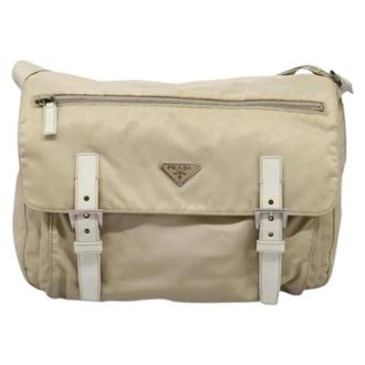Prada Pre-owned Cross Body Bags, unisex, Beige, Size: ONE SIZE Pre-owned Nylon Cross Body Bag