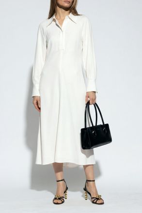 Victoria Beckham Dress With Collar, Womens, Cream