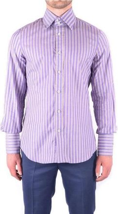 Dsquared2 Overhemd met knopen - Heren - Casual Overhemden - Paars - M - Katoen - Overhemden