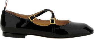 Thom Browne Schoenen, Dames, Zwart, 37 EU, Leer, Ballerinas van lakleer