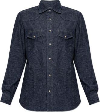 Eleventy Denim Shirt - Heren - Spijkeroverhemden - Blauw - L - Denim - Overhemden