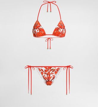 Dolce & Gabbana Majolica-print Bikini - Woman Swimwear Multicolor Fabric 1