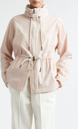 Moncler Soulare Water Repellent Jacket with Packable Hood in Rose Quicksand at Nordstrom, Size 2