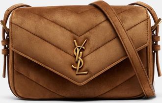 Saint Laurent Bolso cruzado Loulou Toy de ante acolchado