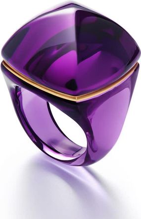 Baccarat Medicis Purple Crystal Ring Size 5 2809266