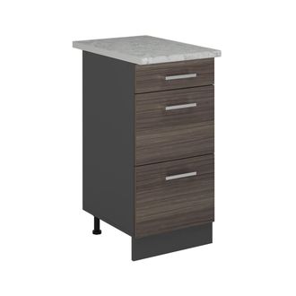 Vicco Mueble Bajo De Cocina R-line, Gris Noble, 40 Cm Con Cajones, M&aacute;rmol Ap