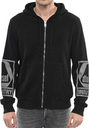 Diesel Black Knitted Zip Up Hoodie