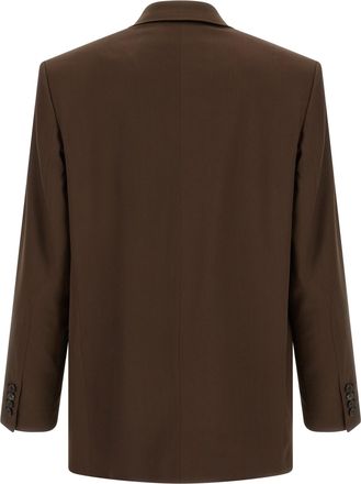 Saint Laurent Mens Brown Silk Blazer Clothing