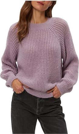 Michael Stars Indra Crew Neck Sweater Womens Sweater Amethyst : LG (US 8-10), Polyester