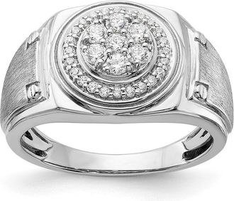 Diamond2Deal 14k White Gold Lab Grown Diamond Wedding Band Ring 1/2Ct Clarity- VS Color- G-H