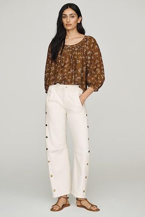 LE JEAN Frankie Studded High Rise Barrel Jeans