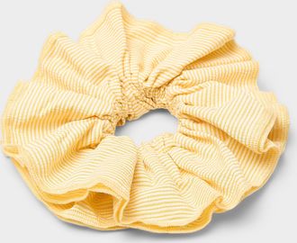 Simons Womens Large vacation stripe ruffled scrunchie