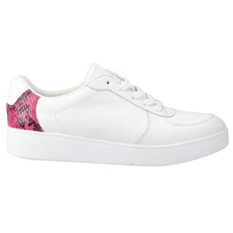 FitFlop Fitflop Womens/Ladies Snake Print Leather Trainers (White/Raspberry) - Pink & White - Size UK 6