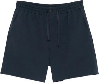 Maison Kitsun&eacute; Elastische Shorts - Heren - Korte Broeken - Blauw - L - Katoen - Korte Broeken