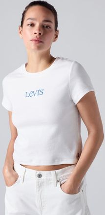 Levi's Graphic Essential Baby Tee - Hombre - XS - White / Emb Club Logo Bright White