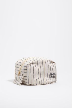 Bimba & Lola Large Raw Cotton Make-Up Case in Ecru at Nordstrom