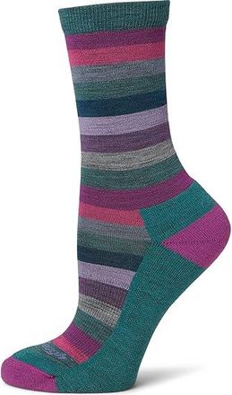 Darn Tough Mystic Stripe Crew Lightweight with Cushion Womens Crew Cut Socks Shoes Spruce : LG (US 10-11.5), Lycra/Merino/Nylon