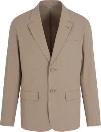 A|X Armani Exchange Blazers, male, Beige, 4XS, Stretch Cotton Jacket Two Buttons Lined