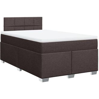 vidaXL Vidaxl - Cama Box Spring Con Colch&oacute;n Tela Marr&oacute;n Oscuro 120x190 Cm