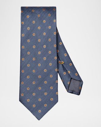 Eton Men & apos;s Woven Floral Silk and Linen Tie