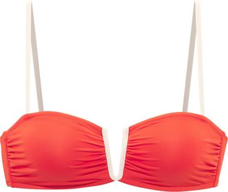 Copenhagen Bandeau-Bikini-Top COPENHAGEN STUDIOS Emma, Damen, Gr. 34, Cup A/B, orange (blutorange), Recycling-Polyamid, Bikini-Oberteile Bandeau-Bikini-Top, mit 