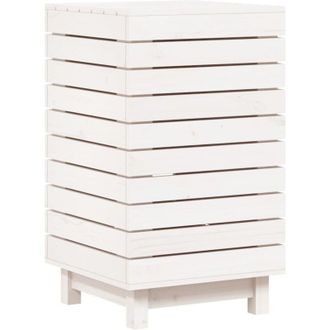 vidaXL Laundry Basket White 44x44x76 cm Solid Wood Pine Vidaxl