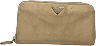 Prada Pre-owned Portemonnee - Dames - Vintage Accessoires - Beige - ONE Size - Polyester - Vintage