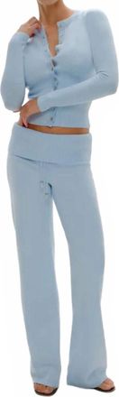 Frankies Bikinis Dawson Knit Fold Over Pants In Daydream