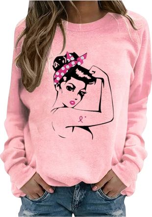 Generic Autumn Pink Ribbon Hoodie UK - Pullover Breast Cancer Sweatshirt with Awareness Print