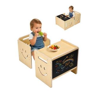 OEM 3 En 1 Juego De Mesa Y Silla Montessori Para Destete Con Pizarra, Mesa Montessori De Altura Ajustable 424 X 300 X 385 Mm Para Leer, Dibujar Y Comer Pa