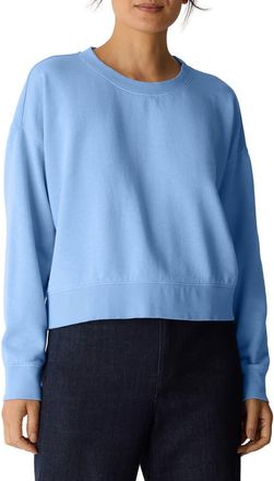 Eileen Fisher Organic Cotton Crop Sweatshirt in Skylight at Nordstrom, Size Xx-Small