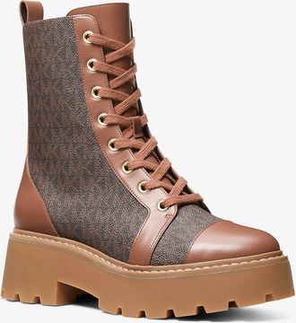 Michael Kors Blake Signature Logo and Leather Boot