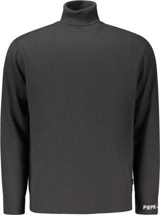 Pepe Jeans London Trui met lange mouwen en col - unisex - Coltruien - Zwart - M - Katoen - Truien & Vesten