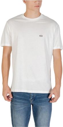 A|X Armani Exchange Wit Katoenen T-Shirt Korte Mouw - Heren - T-shirts - Wit - 2XL - Katoen - Tops