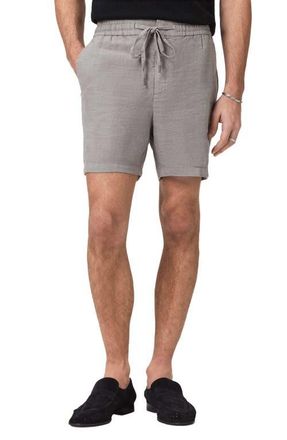 John Varvatos Daryl Linen Blend Drawstring Shorts in Grey Sky at Nordstrom, Size 33