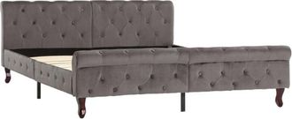 vidaXL Vidaxl - Estructura De Cama Sin Colch&oacute;n Terciopelo Gris 160x200 Cm