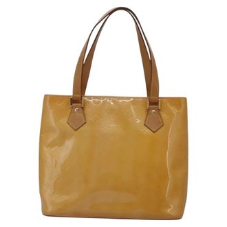 Louis Vuitton Houston Monogram Vernis Beige Patent_Leather Handbag (Pre-Owned)