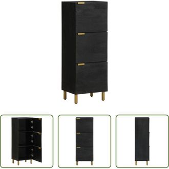 vidaXL Credenza nera - Credenza Nera 40x33x110 cm in Legno Multistrato