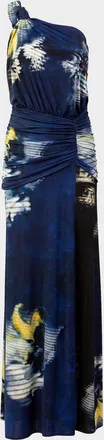 Silvia Tcherassi Antara Ruched One-Shoulder Maxi Dress