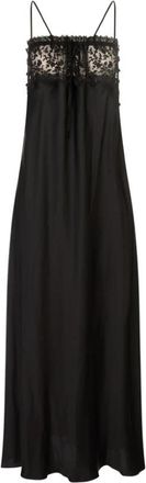 Chlo&eacute; Maxi slipjurk met kanten afwerking - Dames - Maxi kleedjes - Zwart - S - Satijn - Kleedjes