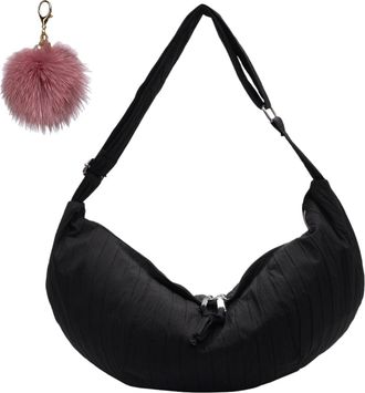 Generic Slouchy Dumpling Crossbody, Casual Shoulder Bag with Adjustable Strap, Nylon Large Capacity Tote Bag for Women