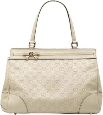Gucci Pre-owned Mayfair Tote - Dames - Vintage Handtas - Beige - ONE Size - Leer - Vintage