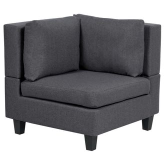 Beliani Beliani - Sill&oacute;n Modular Esquinero De Tela 1 Plaza Acolchado Con Coj&iacute;n Gris Oscuro Unstad